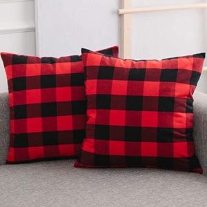 Flannel Buffalo plaid pillow covers